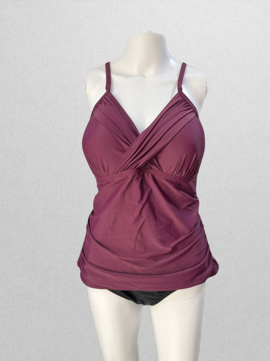 Coastal Rose Plum Tankini Swim Top