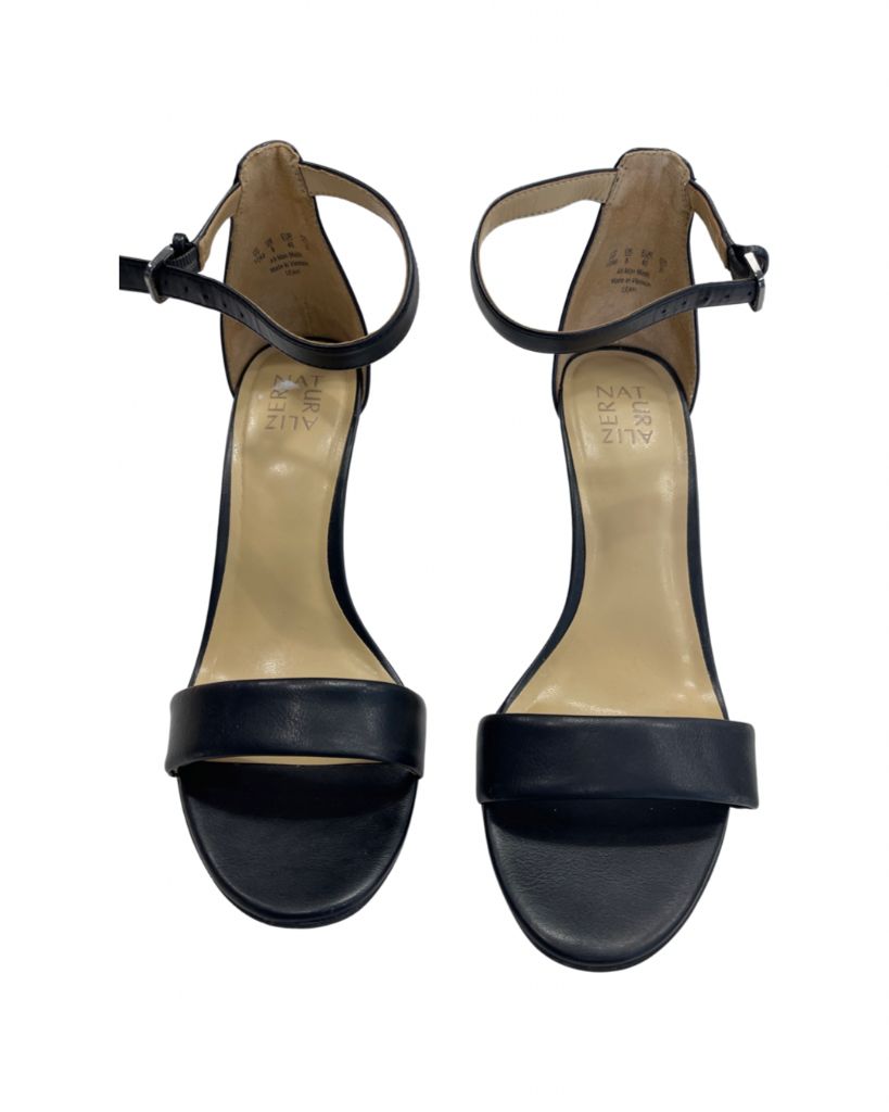 Naturalizer Joy Black Heel Sandals with Ankle Strap