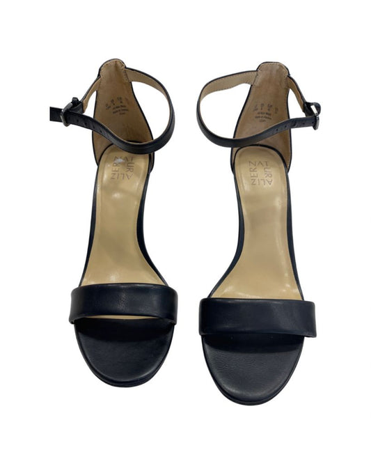 Naturalizer Joy Black Heel Sandals with Ankle Strap
