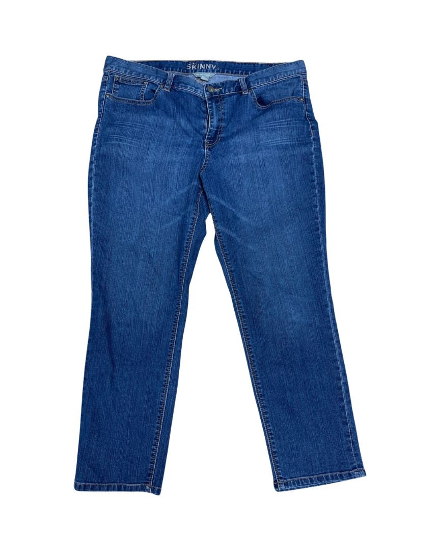 New York & Company Dark Wash Low-Rise Skinny Jeans