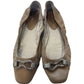 Nine West Beige Suede Flats with Silver Embellishment