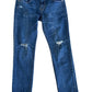 Numero Distressed Blue Jeans with Raw Hem