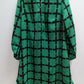 Merona Green and Black Long Sleeve Shirt Dress