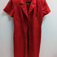 Saks Fifth Avenue Folio Collection Vintage Red Silk Short Sleeve Midi Dress