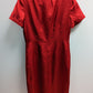 Saks Fifth Avenue Folio Collection Vintage Red Silk Short Sleeve Midi Dress