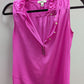 J Crew Hot Pink Sleeveless Ruffle Neck Blouse