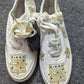 Sebastino Vintage White & Gold PU Leather BINGO Sneaker