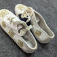 Sebastino Vintage White & Gold PU Leather BINGO Sneaker