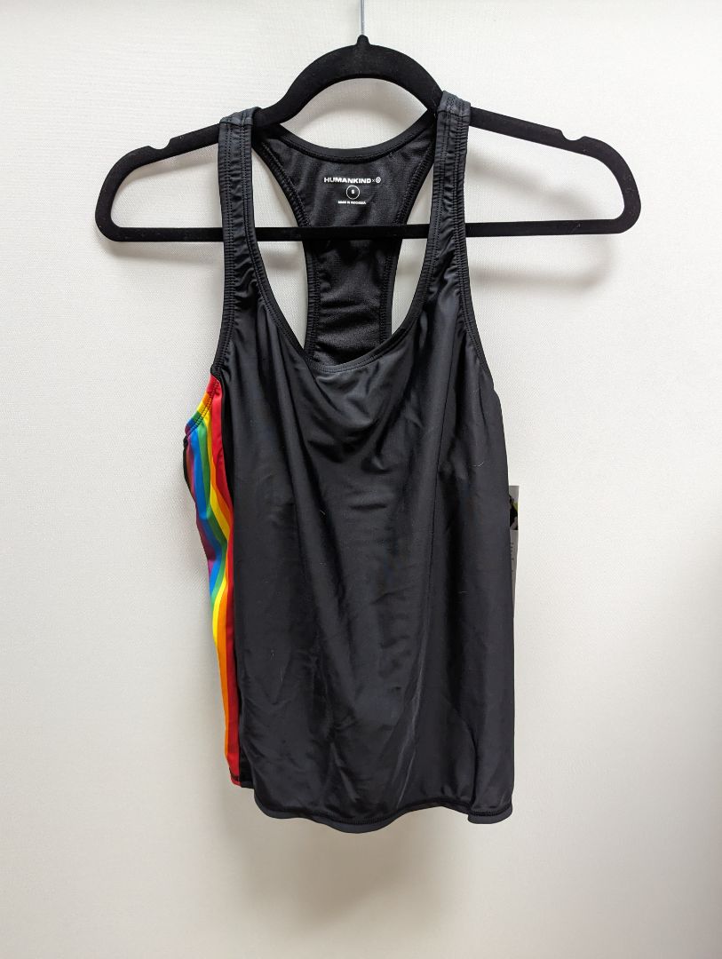 Humankind x Target Black Tank Swim Top with Rainbow Side