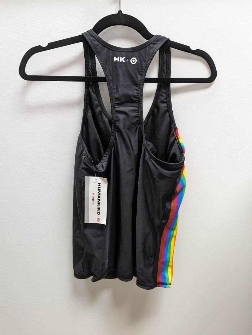 Humankind x Target Black Tank Swim Top with Rainbow Side