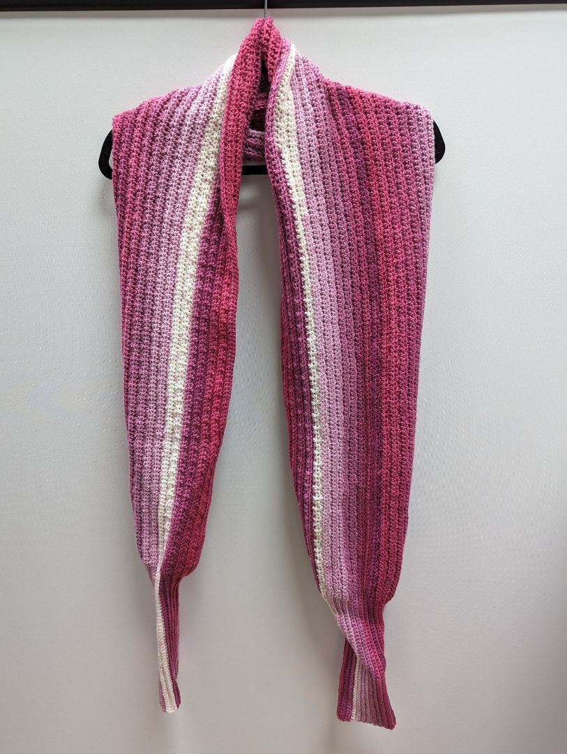 Recycled Threads Gradient Hot Pink Scarf with Sleeves