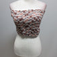 Recycled Threads Brown and White Strapless Wrap Top
