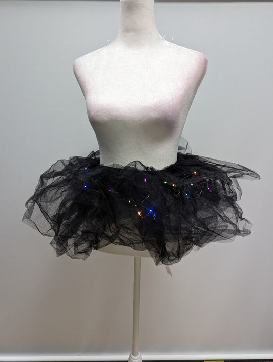 Black Tulle Mini Skirt with Battery Operated Flashing Lights