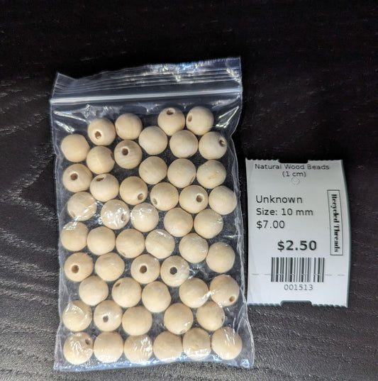 Natural Wood Beads (1 cm)