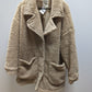 Garage Tan Fur Button Up Coat