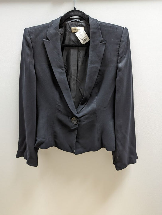 Emporio Armani Black Slim Cut One Button Blazer