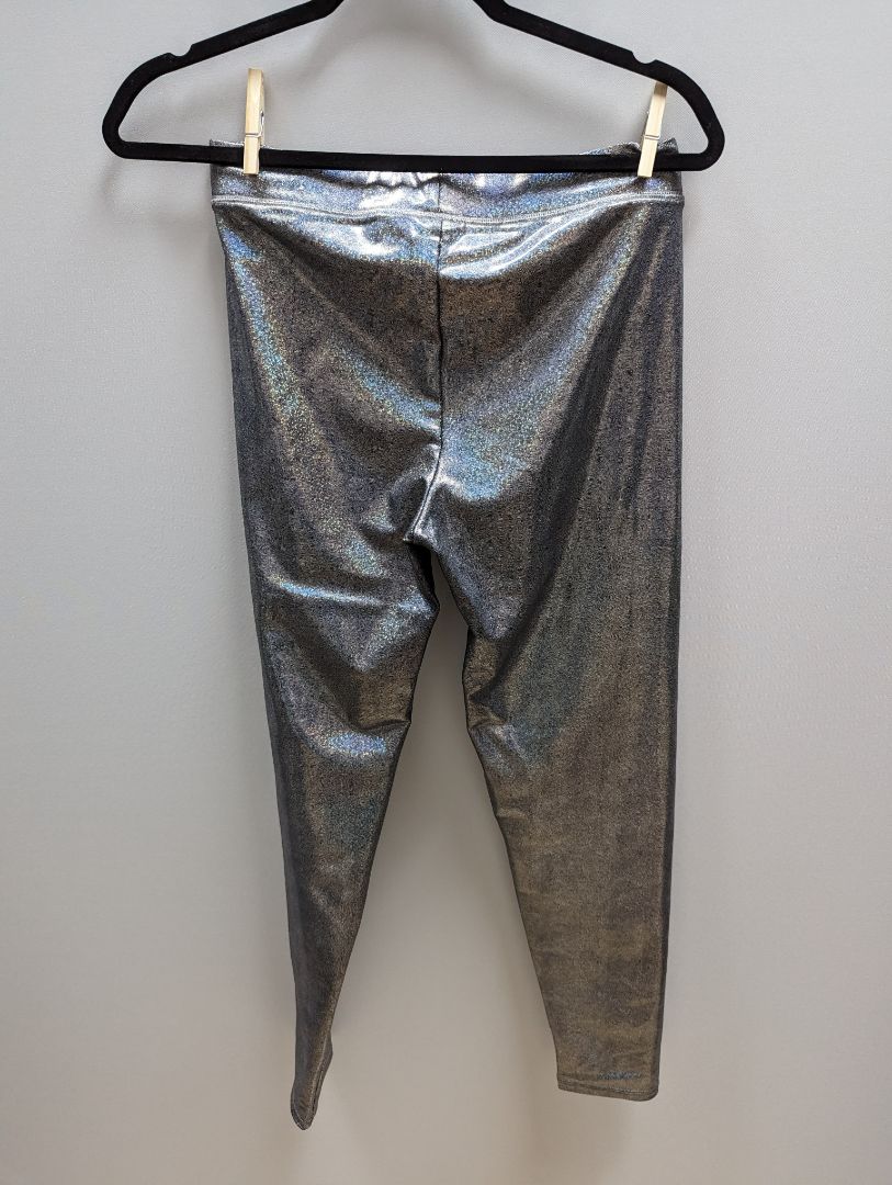 PINK Silver Metallic Leggings