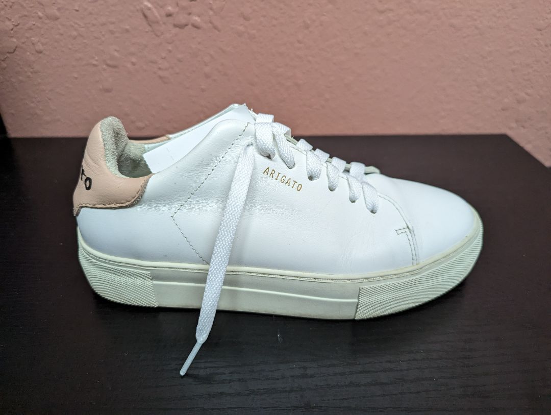 Arigato White & Pink 'Clean 90' Lace Up Sneaker