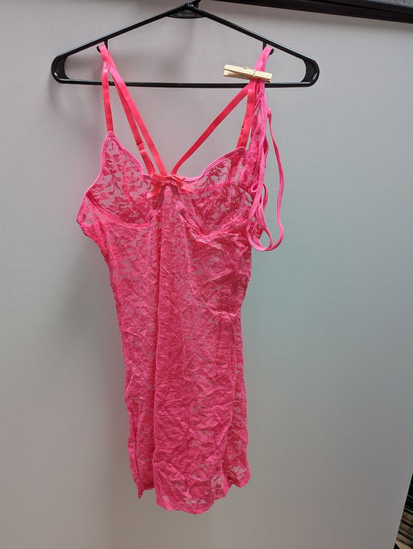 AliExpress Pink Lace Lingerie Nightgown with Matching Thong (XL)