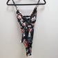 Cupshe Black Floral Lace Plunge Swim One Piece