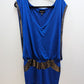 Bebe Blue Sleeveless Drop Waist Sheath Dress