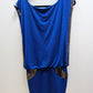 Bebe Blue Sleeveless Drop Waist Sheath Dress