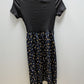 Shein Black Floral Short Sleeve Ribbed Midi Dress