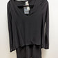 White House Black Market Black Asymmetrical Tunic Blouse