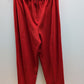 Red Wide Leg Textured Zip Up Pants (L/XL)