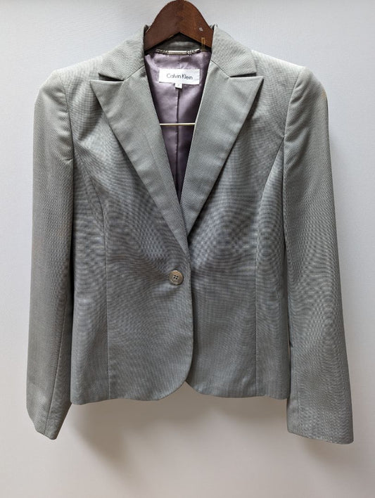 Calvin Klein Grey Blazer and Skirt Suit Set