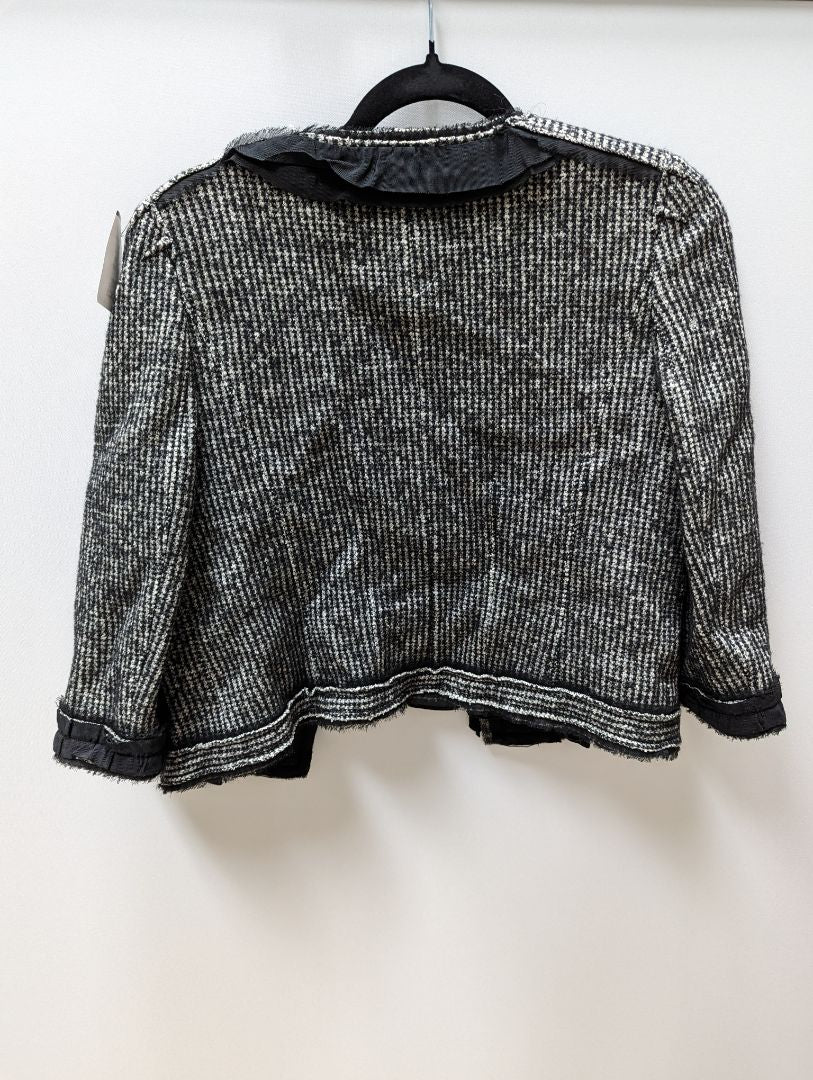 Ann Taylor Black/White Trimmed Wool Jacket
