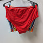 OMKAGI Red Multicolor Bandeau High Waisted Swim Two Piece