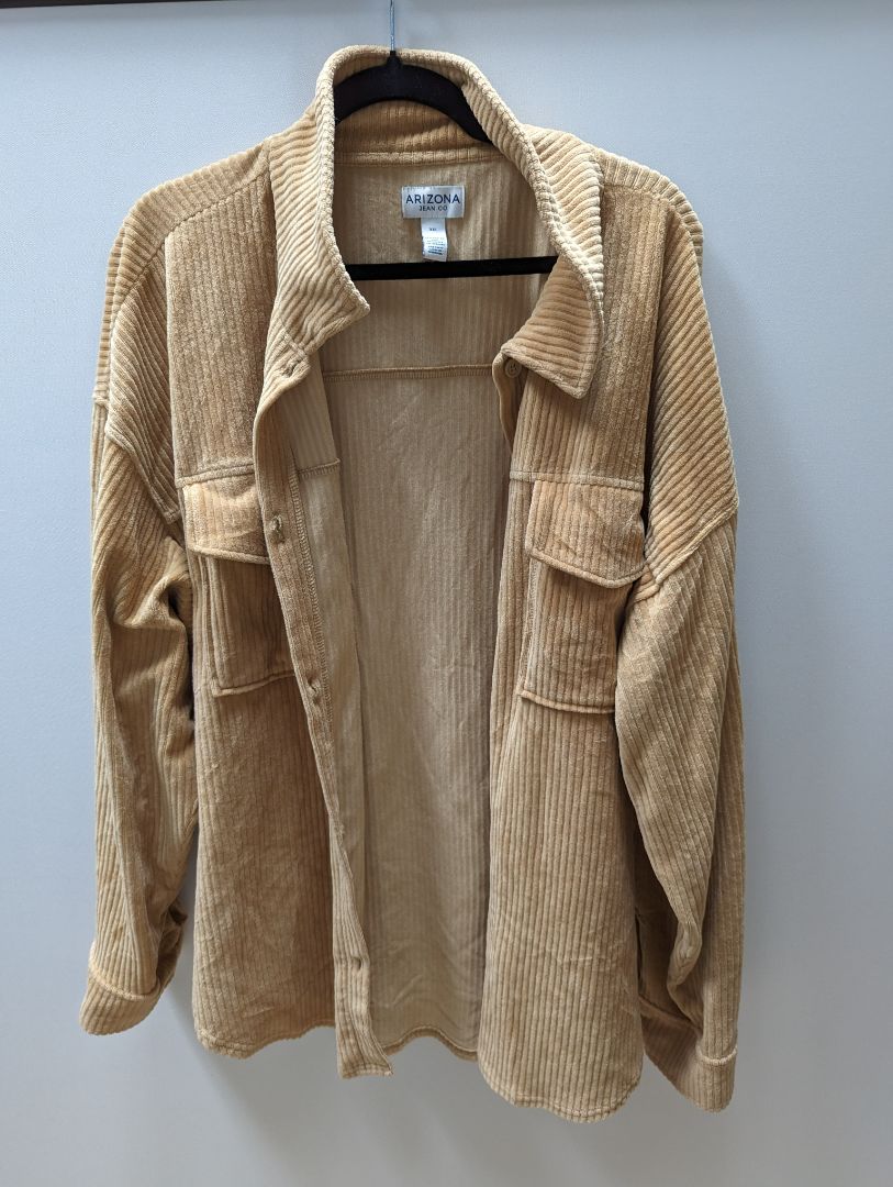 Arizona Jeans Tan/Brown Button Up Corduroy Jacket