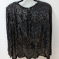Vintage Black Sequin Blouse