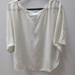 Eileen Fisher Ivory Sheer Kimono Sleeve Blouse