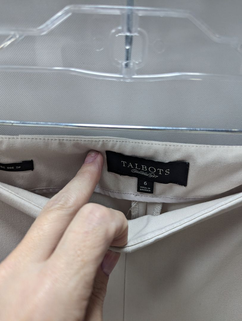 Talbots Beige Classic Side Zip Pants