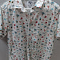Recess White Multicolor Palm Tree Summer Graphic Short Sleeve Button Up Shirt