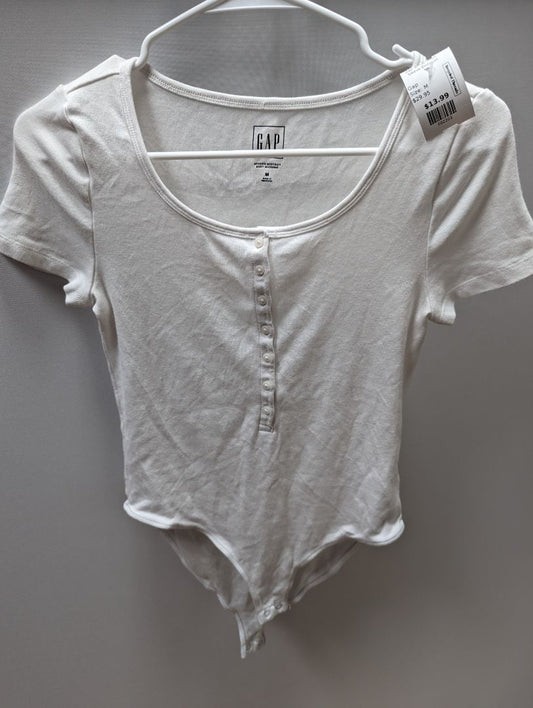 Gap White Short Sleeve Bodysuit