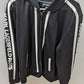 Karl Lagerfield Paris Black Zip Up Jacket With White Detailing