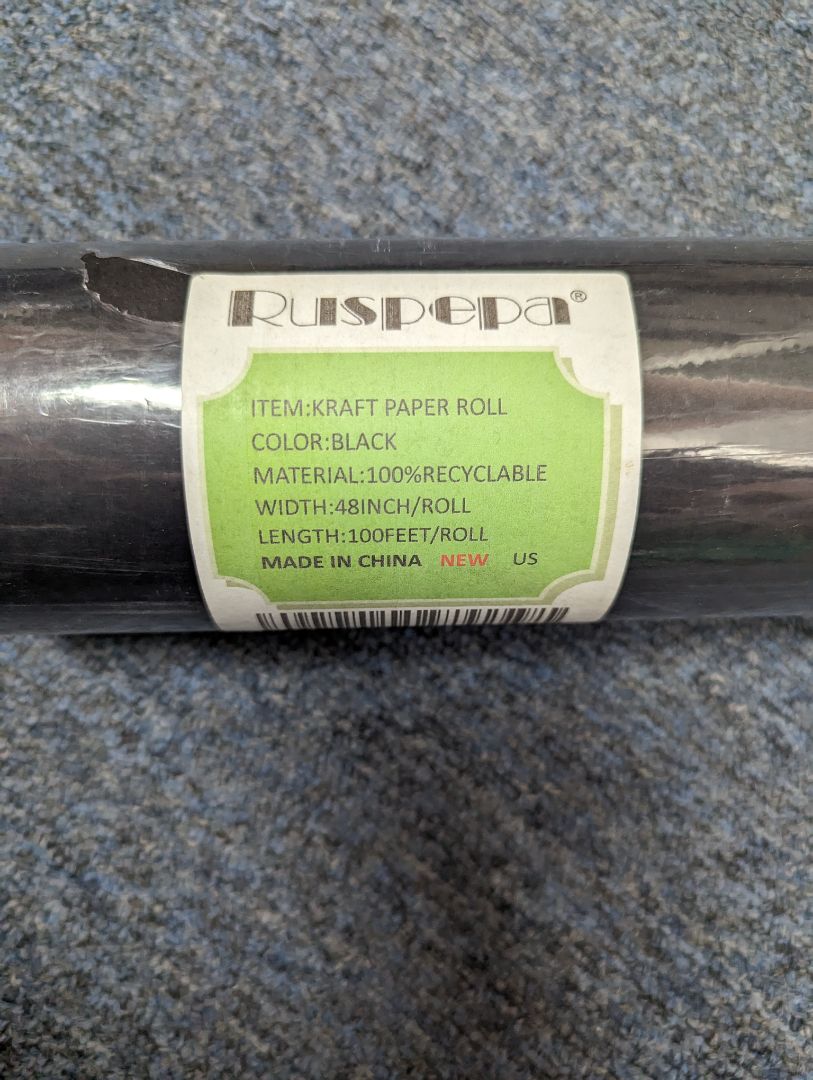 Ruspepa Black Kraft Paper Roll 48" x 100'