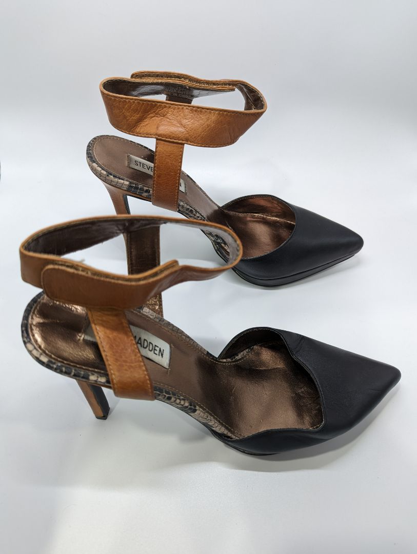 Steve Madden Black/Brown Snakeskin Heels