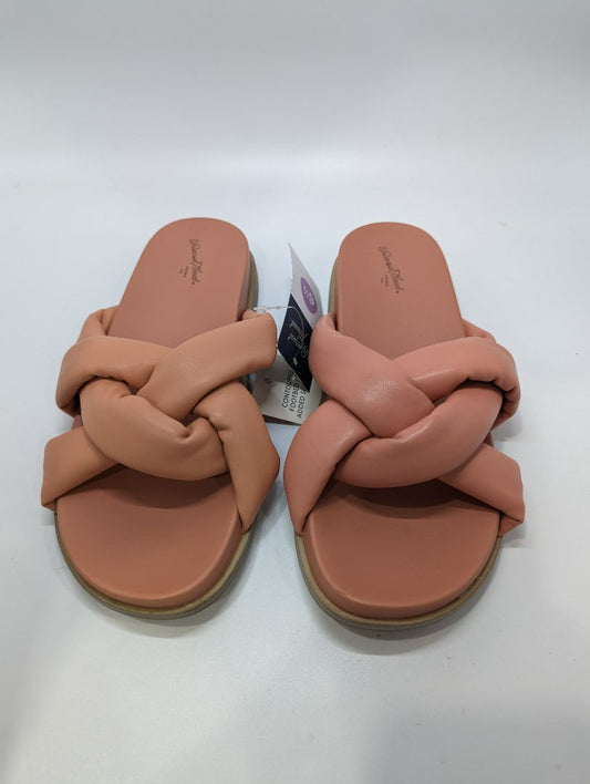 Universal Thread Pink Leather Braided Strap Sandal