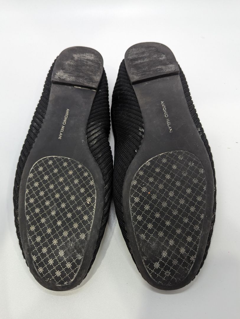 Antonio Melani Black Textured Knit Ballet Flat