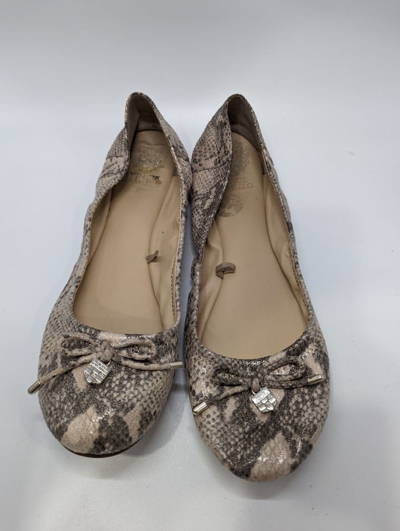 Vince Camuto Taupe Snakeskin Flat