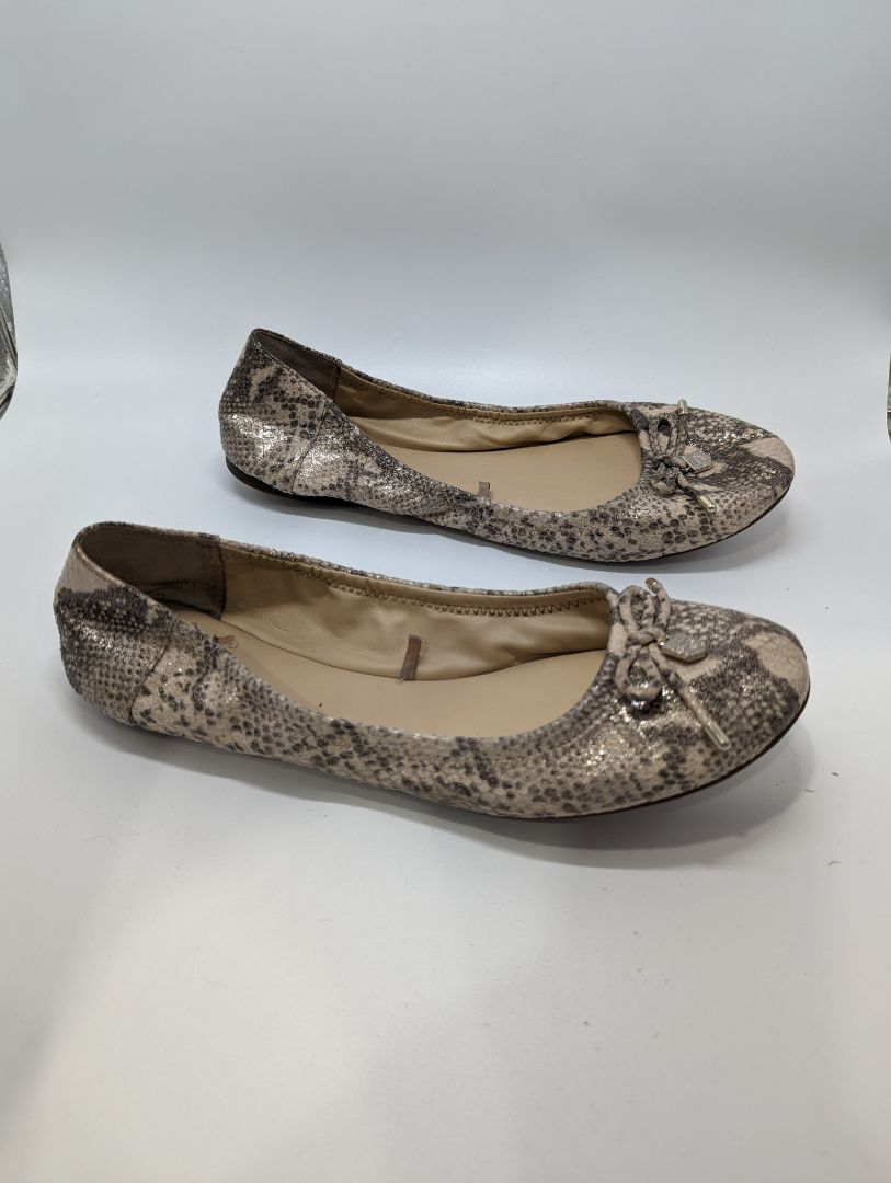 Vince Camuto Taupe Snakeskin Flat