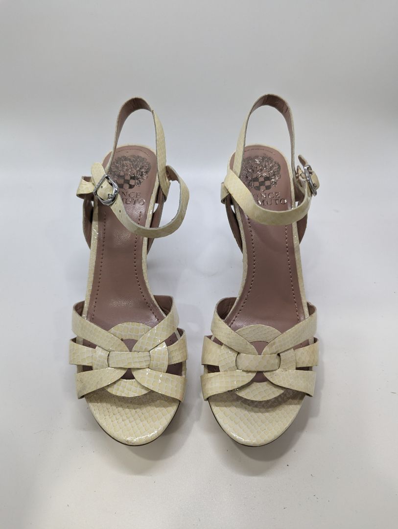 Vince Camuto Cream Snakeskin Heels