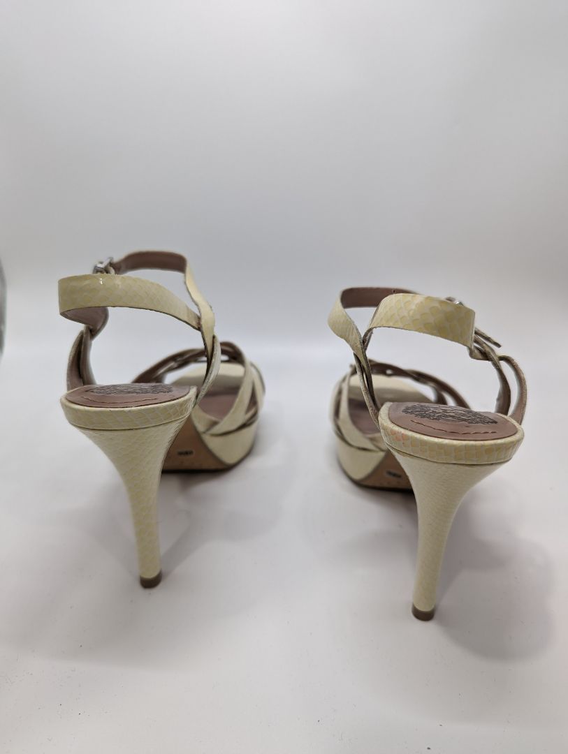 Vince Camuto Cream Snakeskin Heels