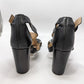 Antonio Melani Black Leather Olyvian Block Heels