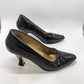 Ann Marino Black Faux Snakeskin Heels