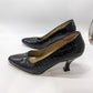 Ann Marino Black Faux Snakeskin Heels